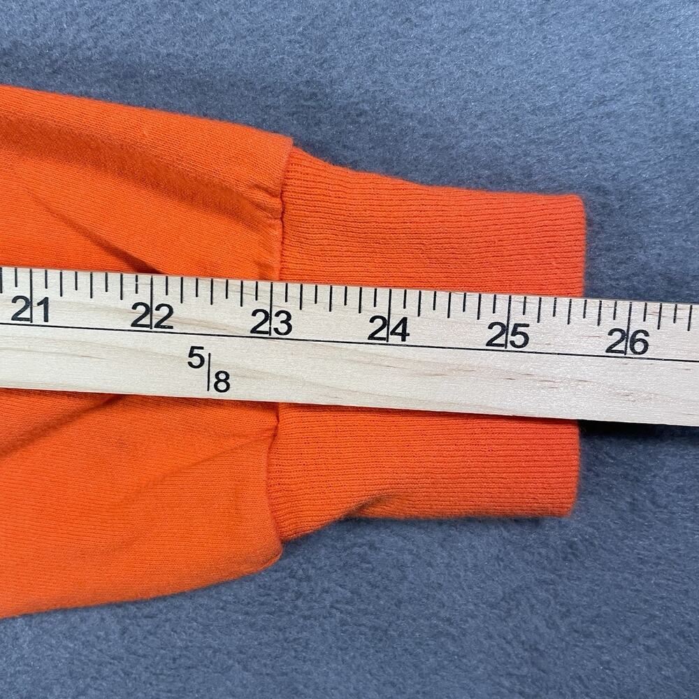 Gildan Long Sleeve Shirt Orange Unisex M Cotton DJ Graphic Y2K Streetwear - Picture 9 of 10